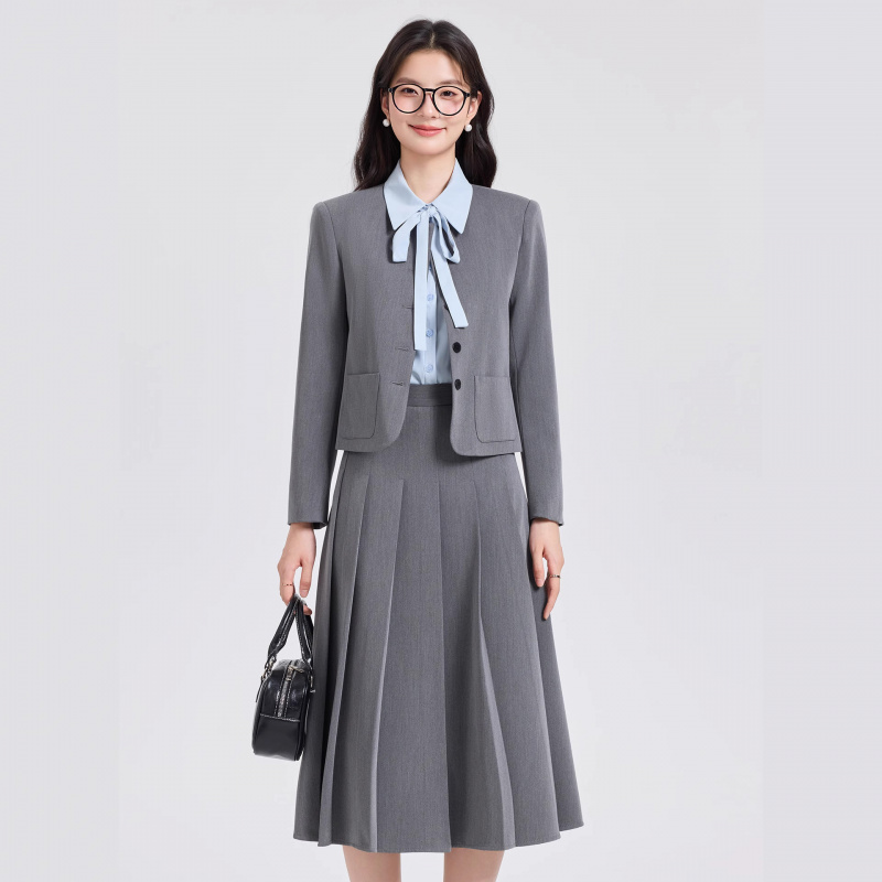 Women Formal Wear Shirt And Pant - Gray Short Suit Set for Women