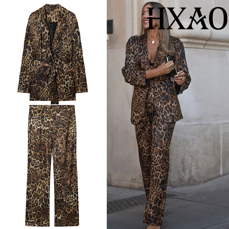 Women'S Formal Wear Suit - HXAO Leopard Pants Sets 2 Piece