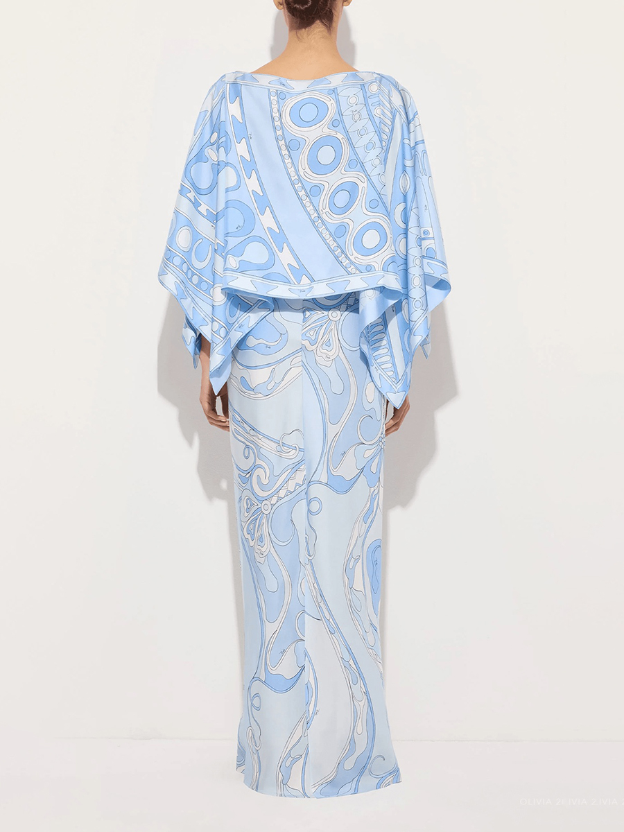 VGH Light Blue Abstract Print  - Women'S Formal Wear Suit recension och pris