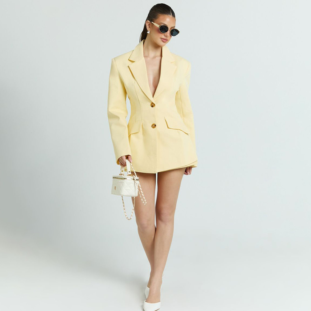 Light Yellow Women's 2Pic Suit - Women Formal Wear Shirt And Pant recension och pris