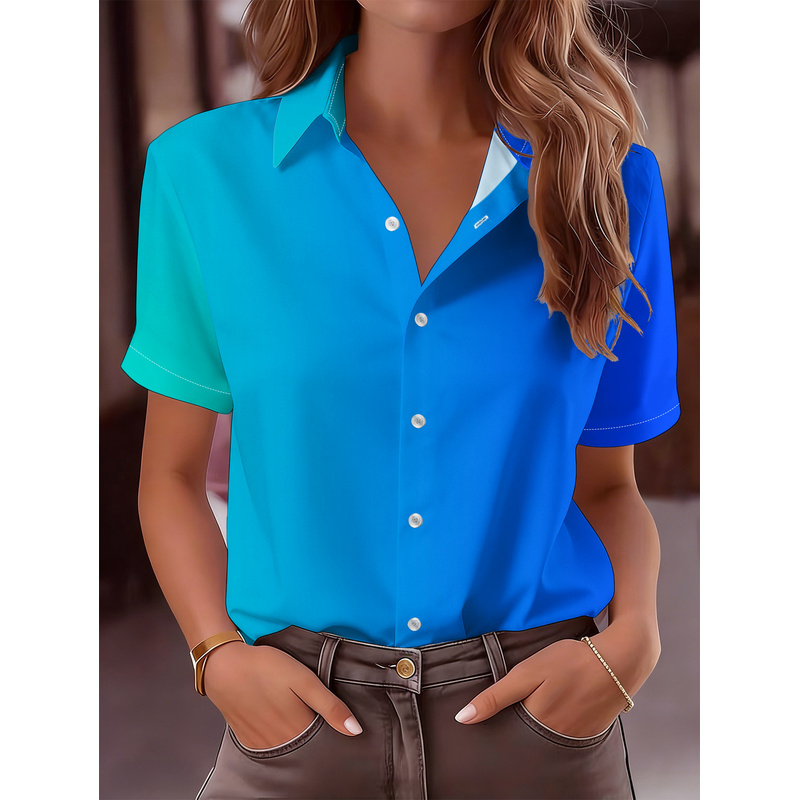 Women's Casual Short Sleeve Bu - Women Formal Wear Stitching recension och pris