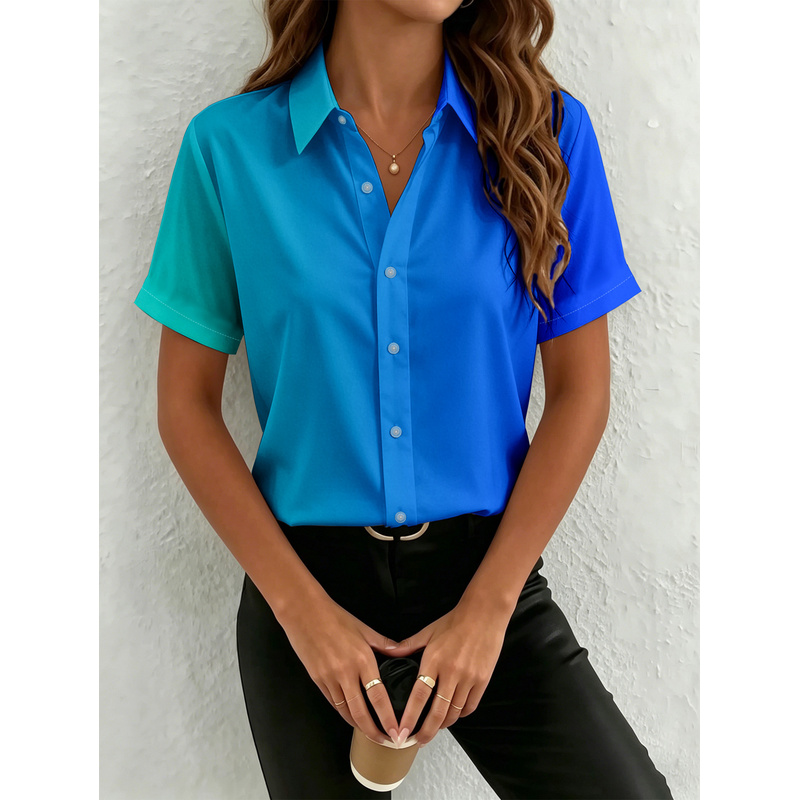 Women's Casual Short Sleeve Bu - Women Formal Wear Stitching recension och pris