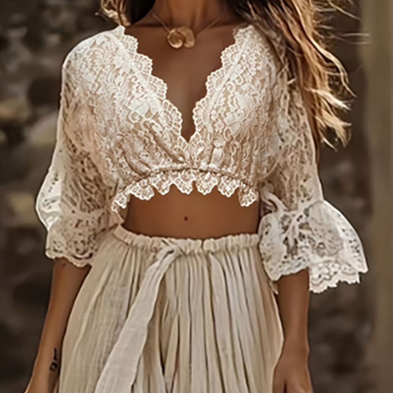 Womens Bohemian Lace Two Piece - Women'S Formal Wear Suit recension och pris
