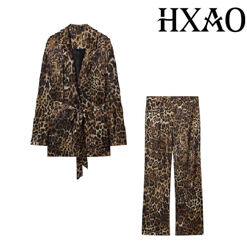 HXAO Leopard Pants Sets 2 Piec - Women'S Formal Wear Suit recension och pris