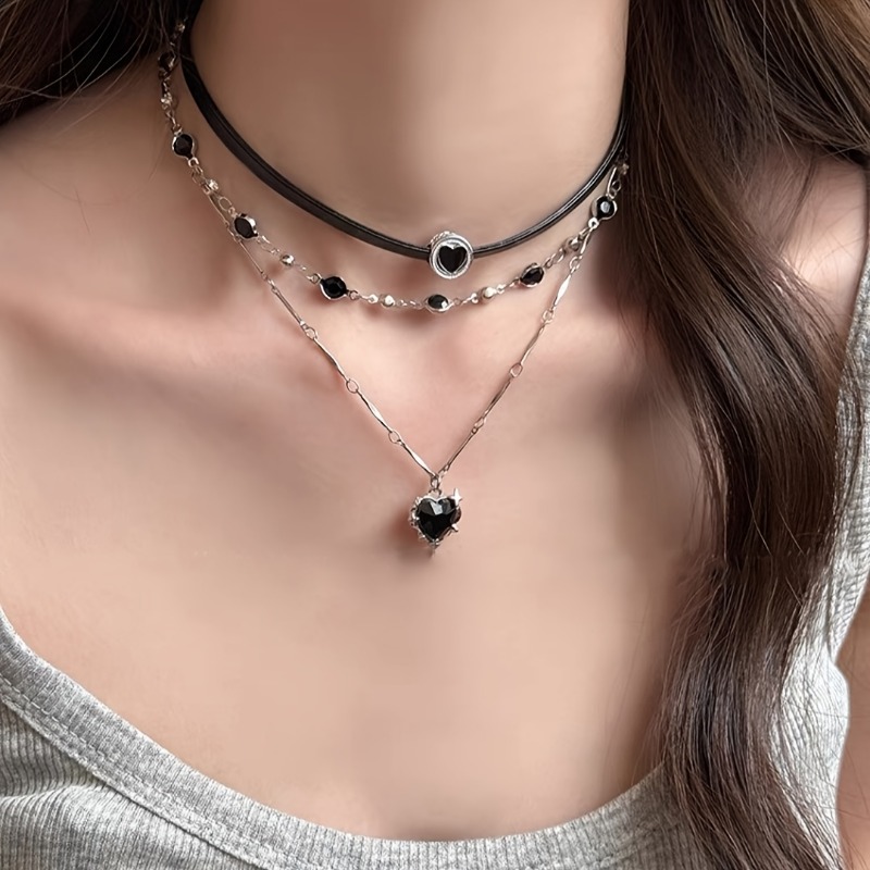 Gothic Layered Heart-shaped Ne - Formal Wear Jewelry For Women recension och pris