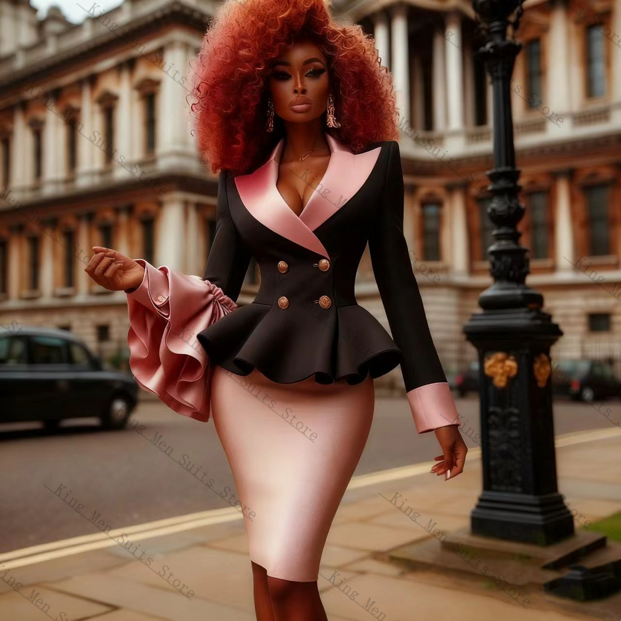 Black Pink Women Suit Set 2 Pc - Women'S Formal Wear Wedding Guest recension och pris