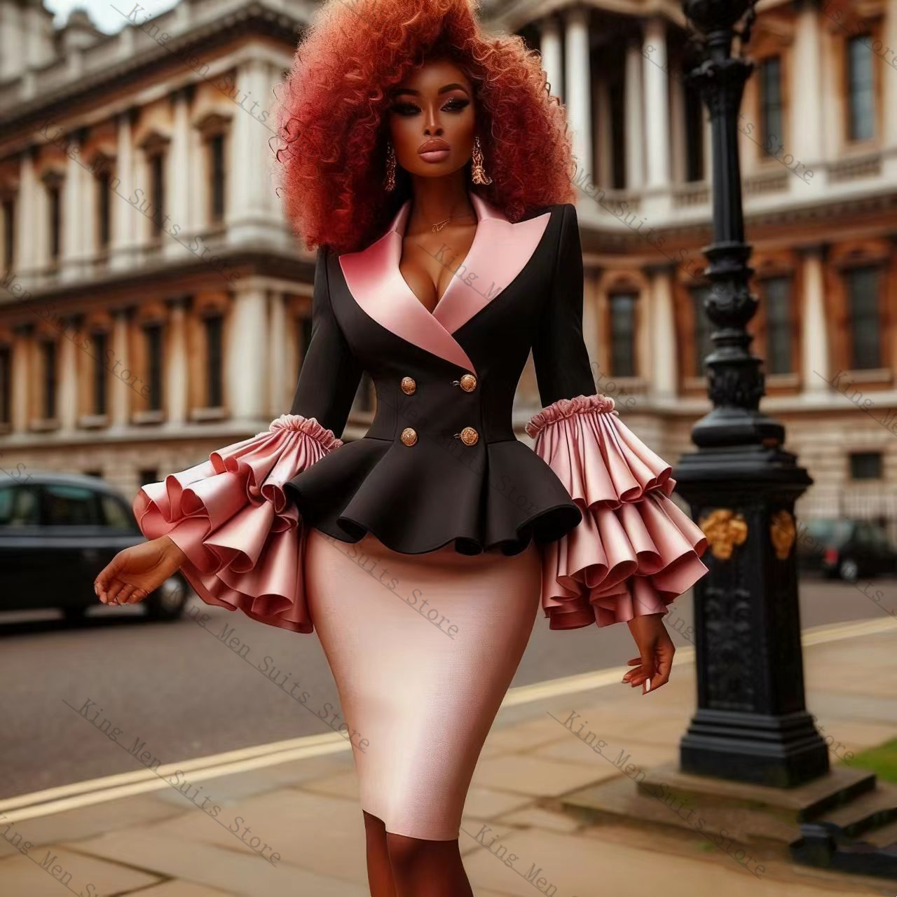 Black Pink Women Suit Set 2 Pc - Women'S Formal Wear Wedding Guest recension och pris