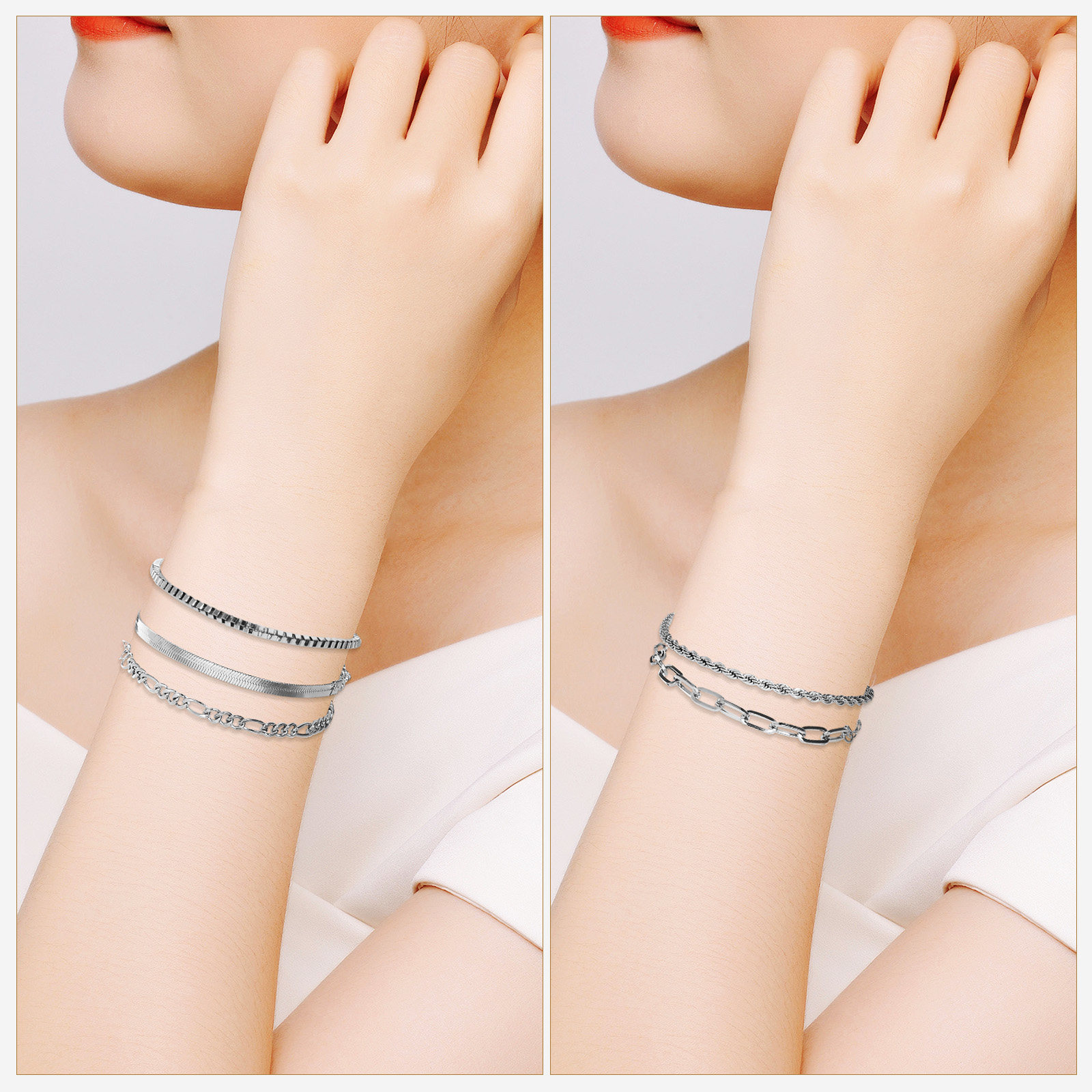 6Pcs Hand Chain Minimalist Lay - Formal Wear Jewelry For Women recension och pris