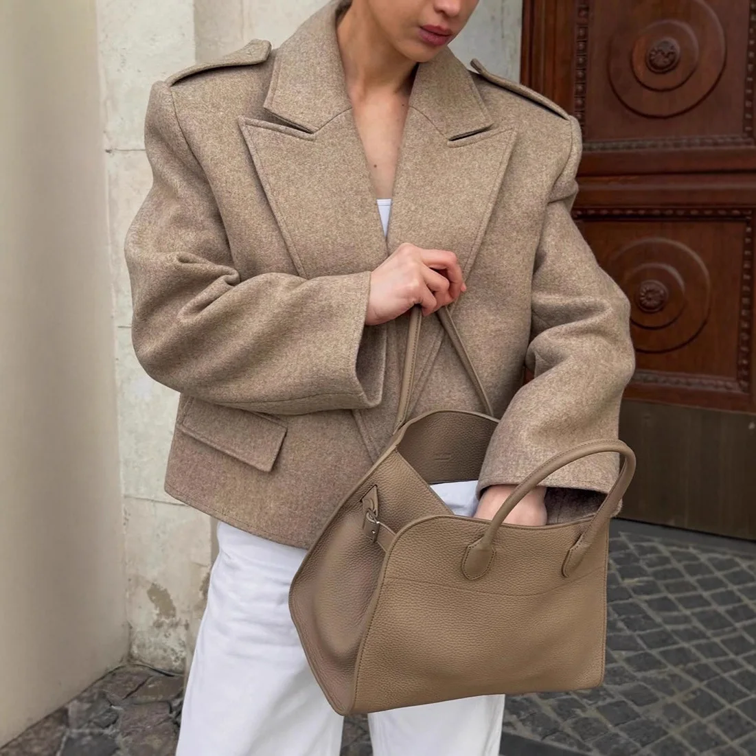 Women's Tweed Shoulder Pad Sui - Women Formal Wear Stitching recension och pris