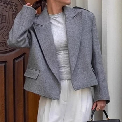 Women's Tweed Shoulder Pad Sui - Women Formal Wear Stitching recension och pris