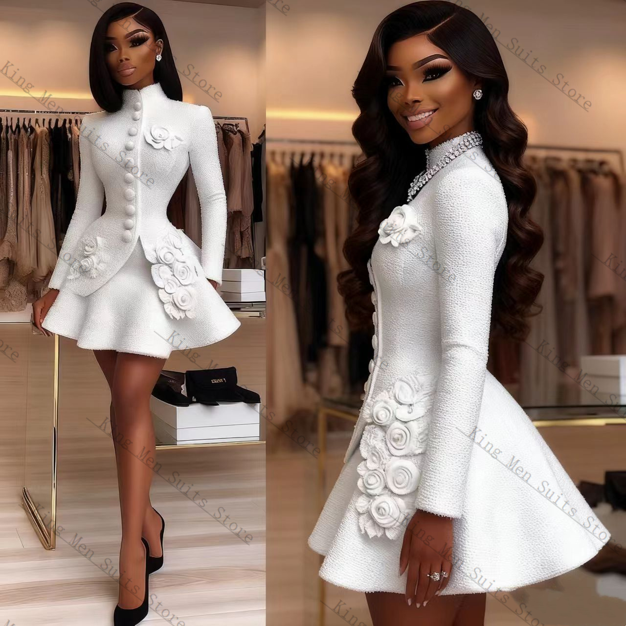 Luxury White Women Suit Set 2  - Women'S Formal Wear Wedding Guest recension och pris