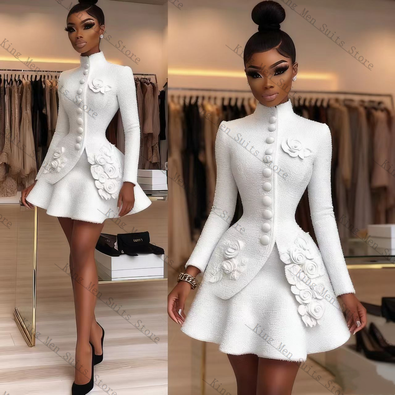 Luxury White Women Suit Set 2  - Women'S Formal Wear Wedding Guest recension och pris