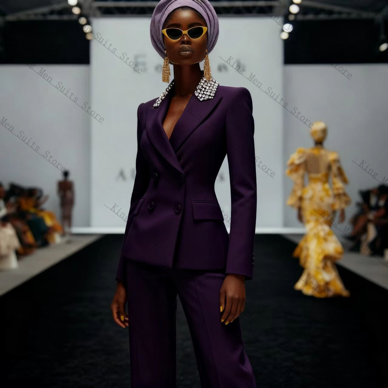 Luxury Crystals Women Suit Set - Women'S Formal Wear Wedding Guest recension och pris