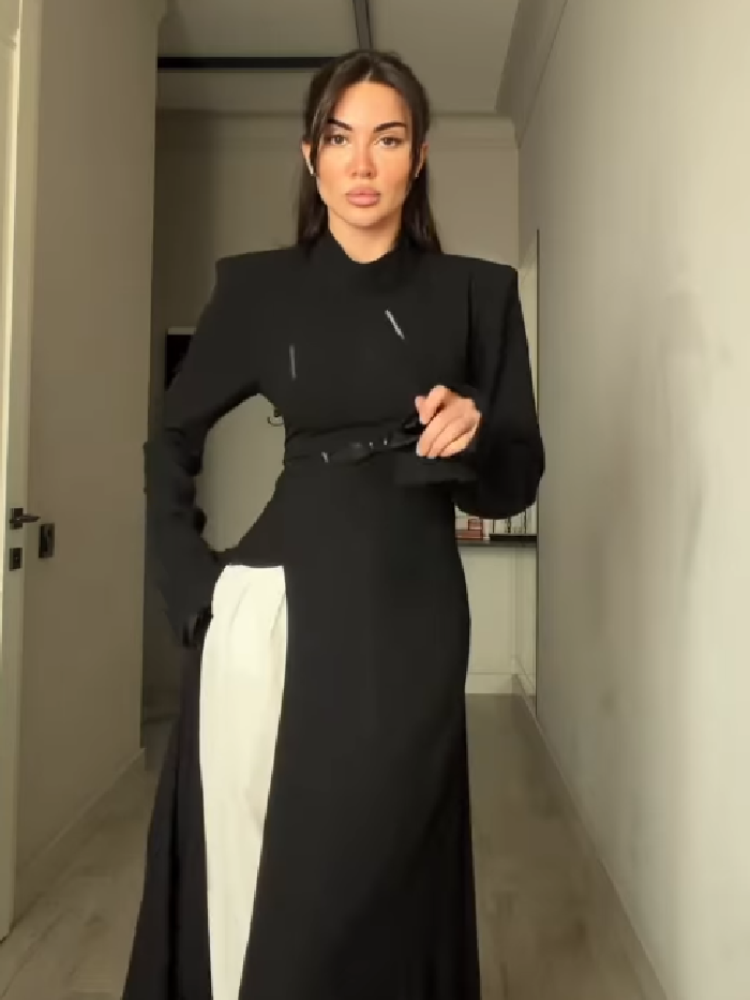 Women's Elegant High Neck Long - Women Formal Wear Office recension och pris