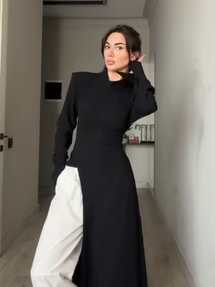 Women's Elegant High Neck Long - Women Formal Wear Office recension och pris
