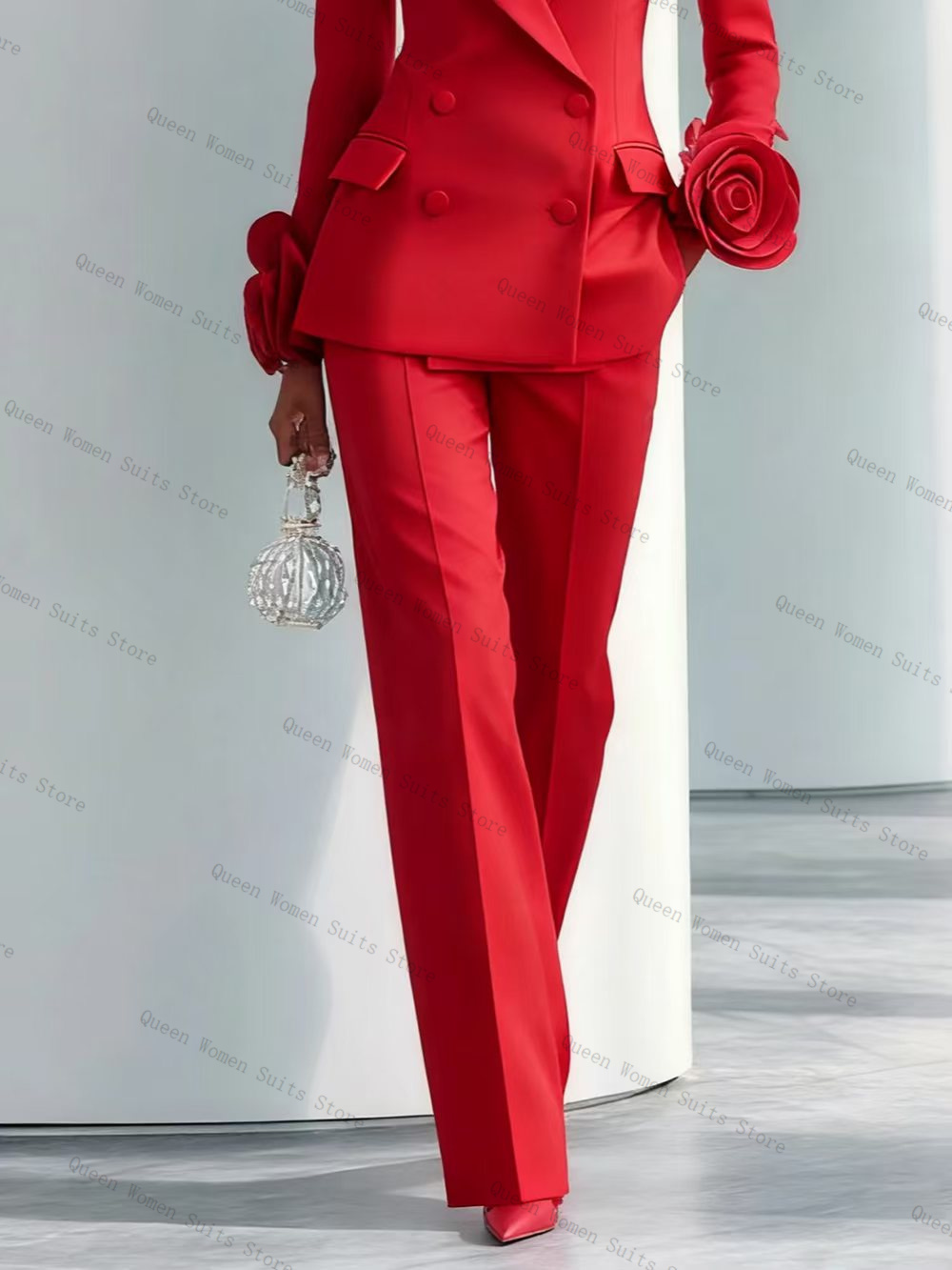 Luxury Red Women Suit Set 2 Pc - Women'S Formal Wear Wedding Guest recension och pris