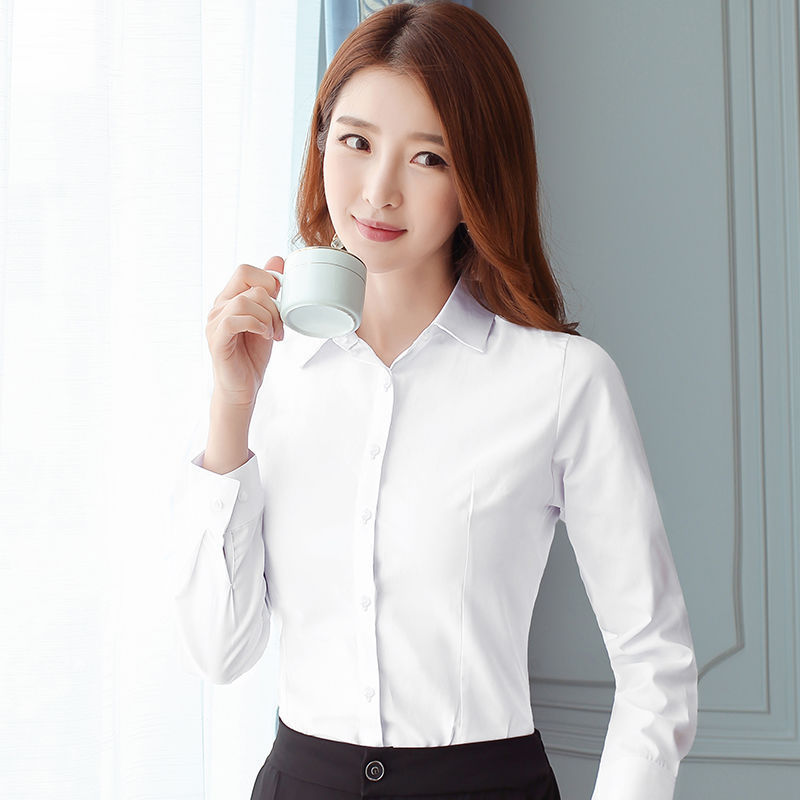 Korean Slim Black White Blouse - Women Formal Wear Office recension och pris