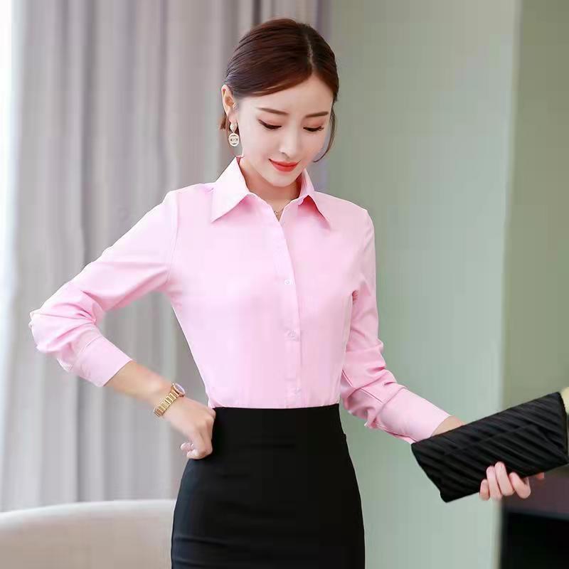 Korean Slim Black White Blouse - Women Formal Wear Office recension och pris