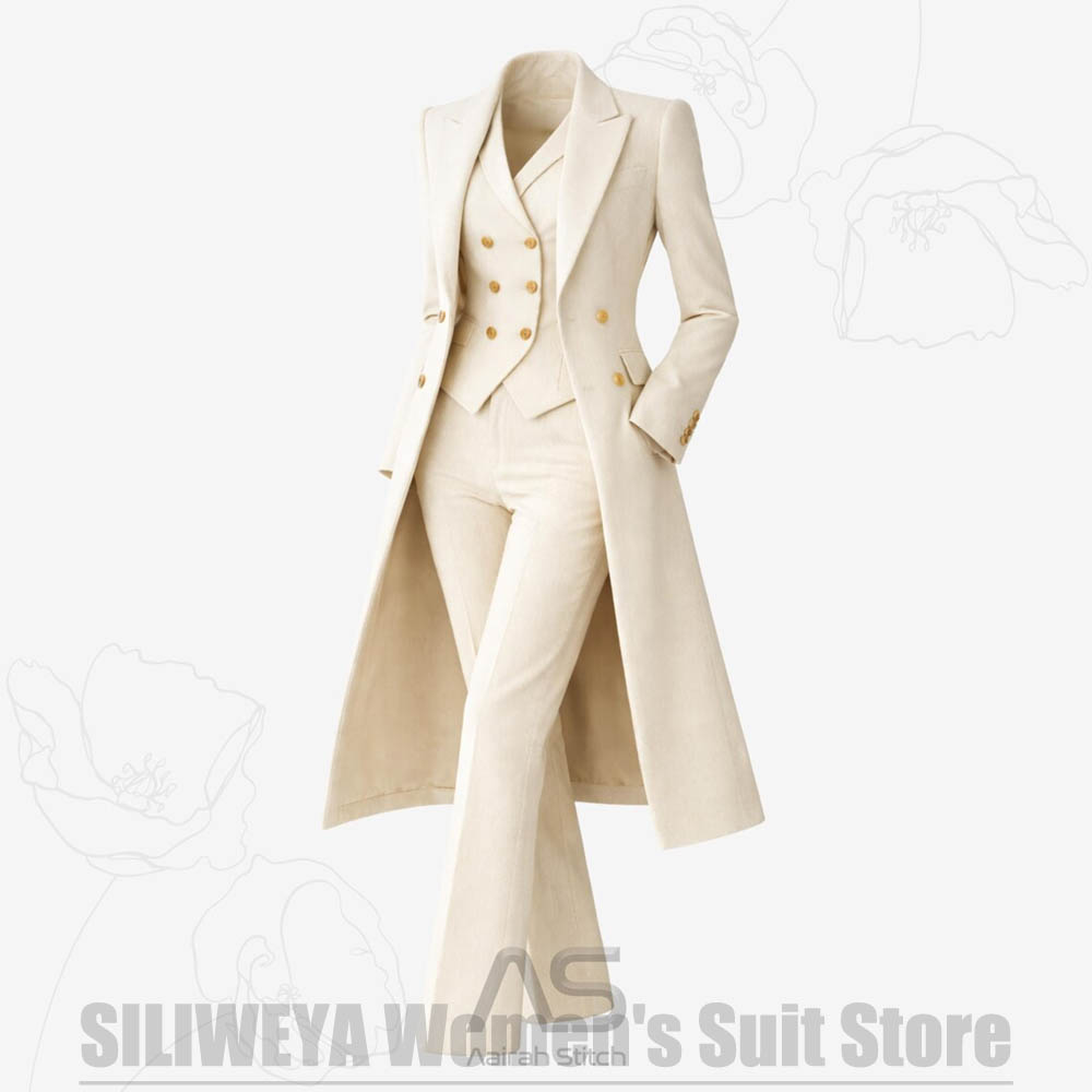 Women's Suit 3 Piece Double Br - Women Formal Wear Shirt And Pant recension och pris