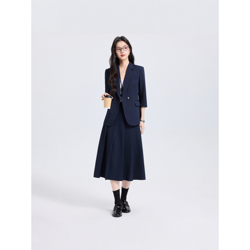 Navy Blue Women's Suit Set for - Women Formal Wear Shirt And Pant recension och pris