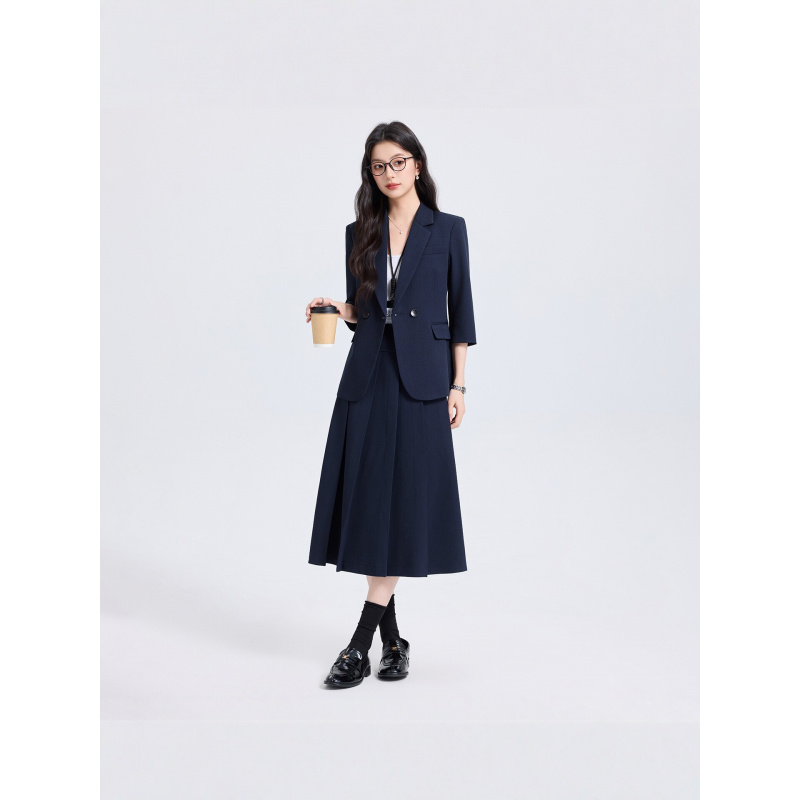 Navy Blue Women's Suit Set for - Women Formal Wear Shirt And Pant recension och pris