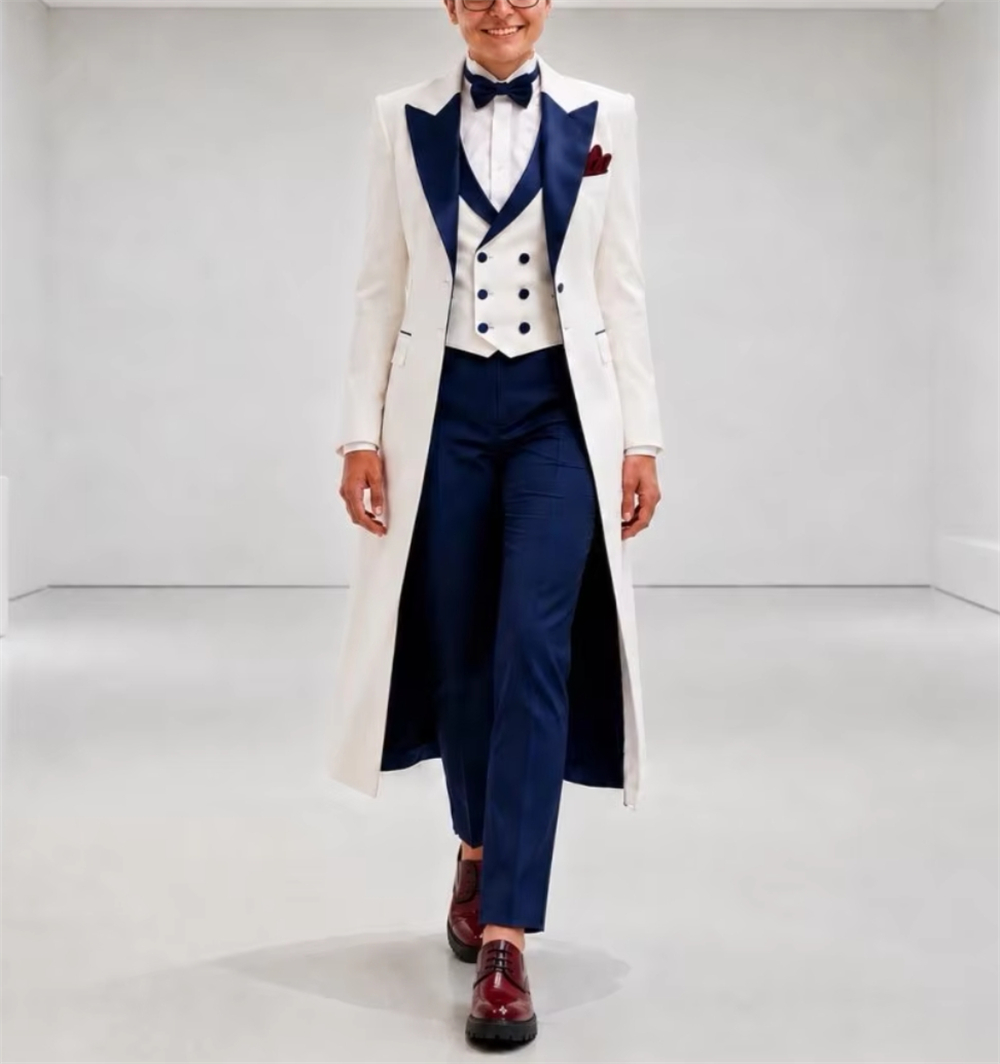 Navy Blue White Women's Jacket - Women'S Formal Wear Wedding Guest recension och pris